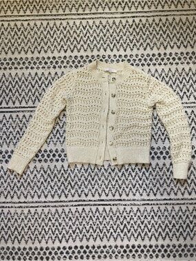 Open-Knit Cream Loft Cardigan